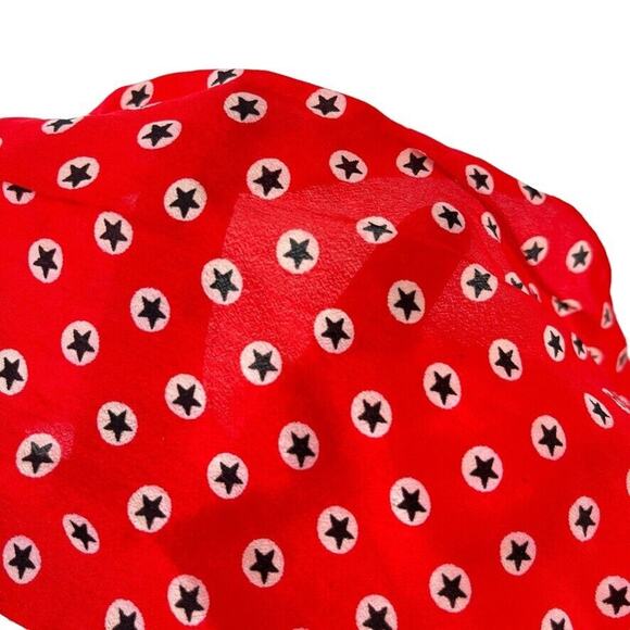 Echo Womens Red White Blue Star Print Scarf Head Wrap Lightweight 50"x5" - Picture 4 of 16